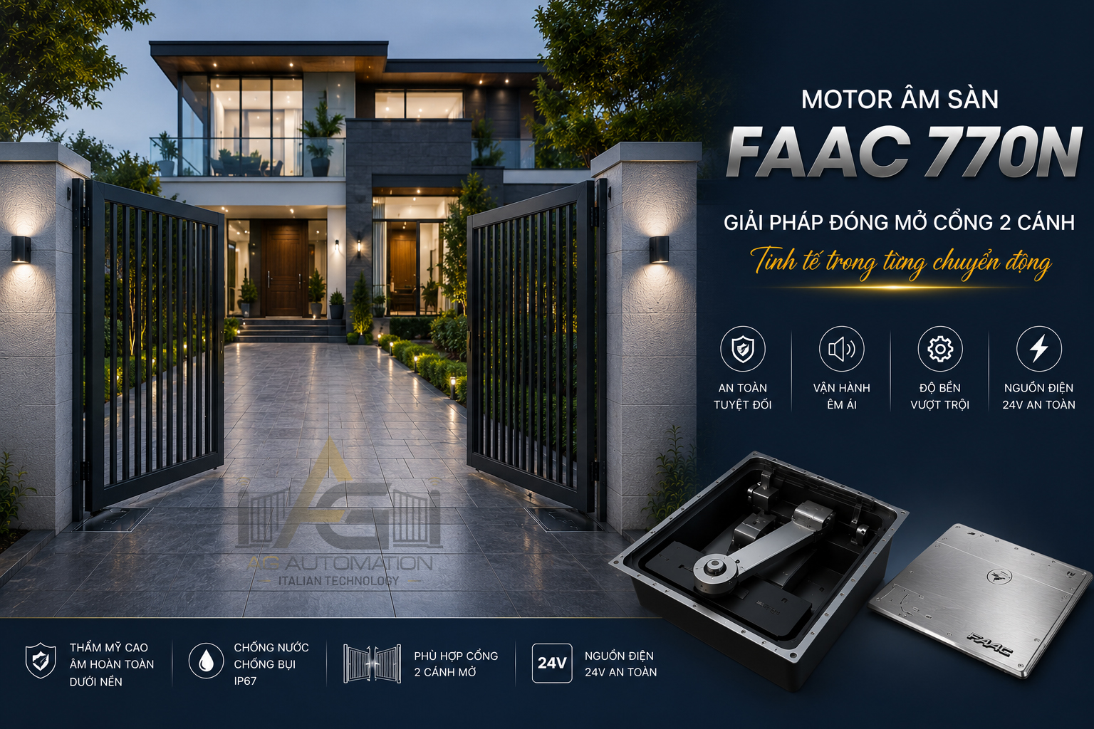 motor cổng âm sàn